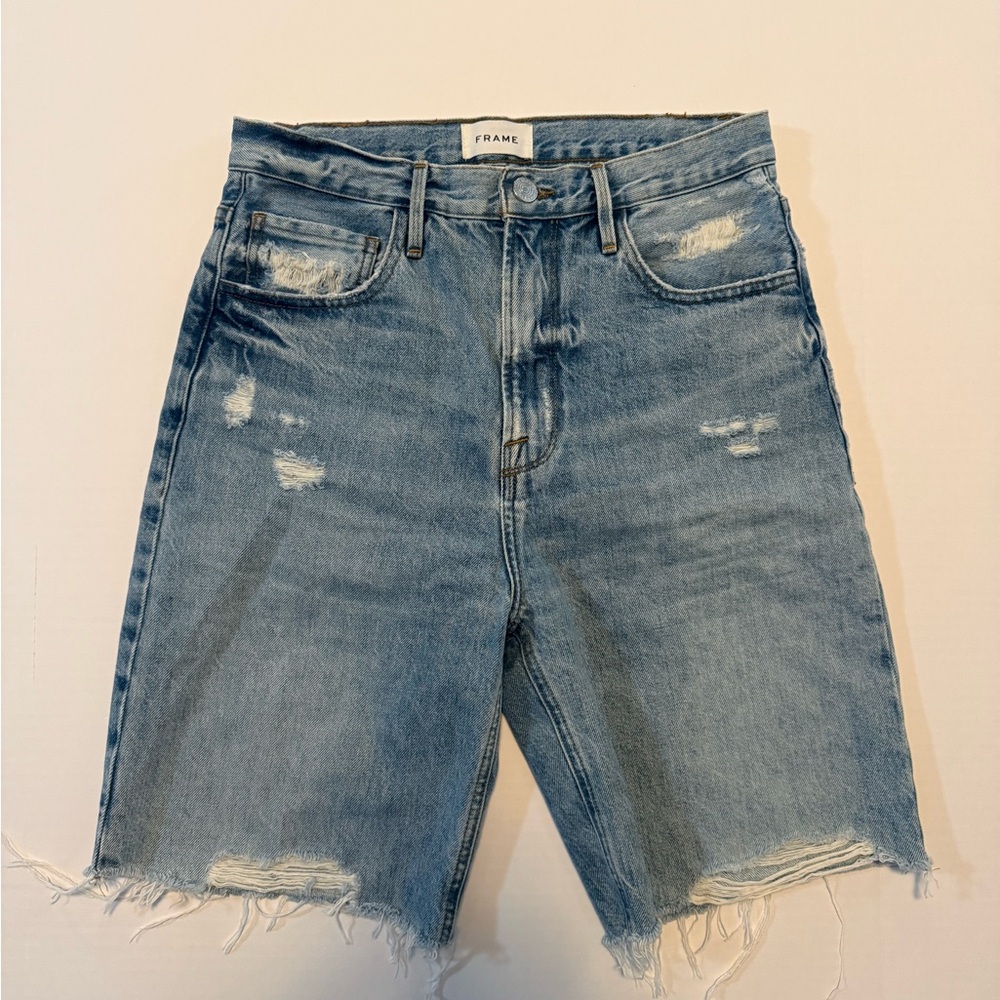 FRAME Denim Shorts Distressed Women's Size 26 (0035) A7‎